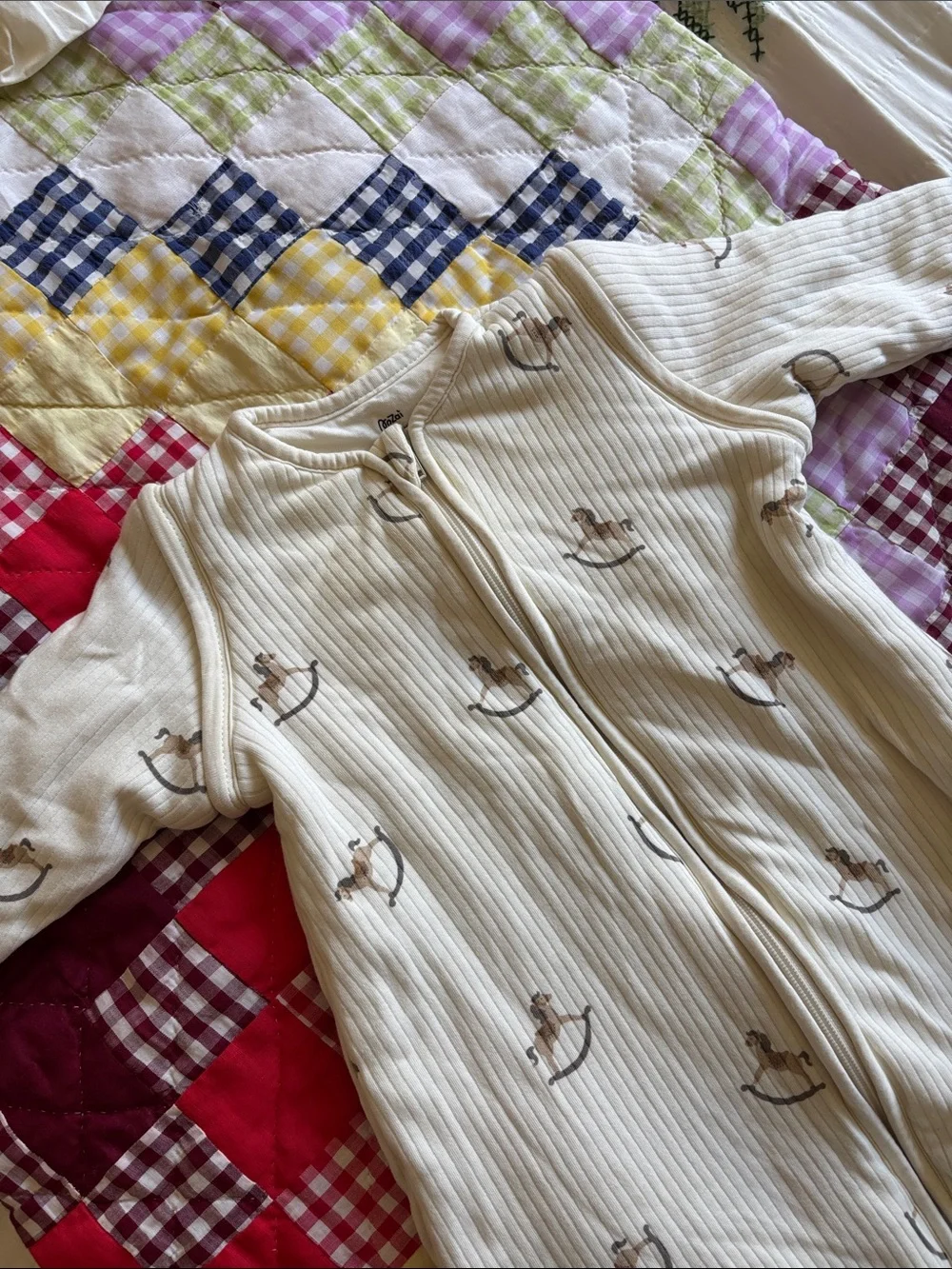 Cream Rocking Horse Sleep Sack 2.5 Tog 100% Cotton